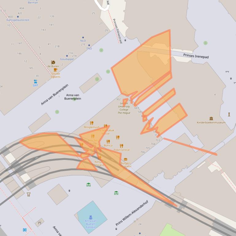 Kaart van postcodegebied 2595DH.