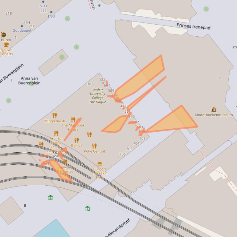 Kaart van postcodegebied 2595DJ.