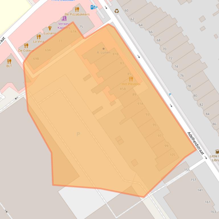 Kaart van postcodegebied 2595EC.