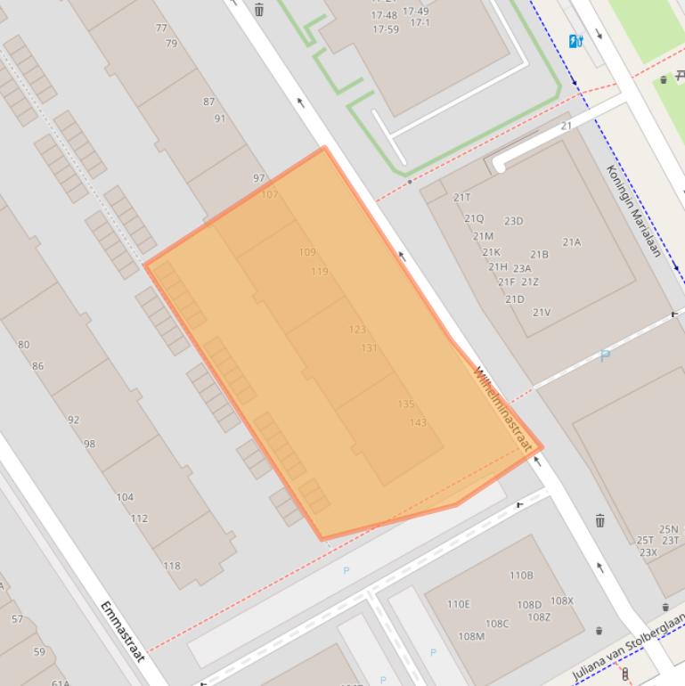 Kaart van postcodegebied 2595EP.