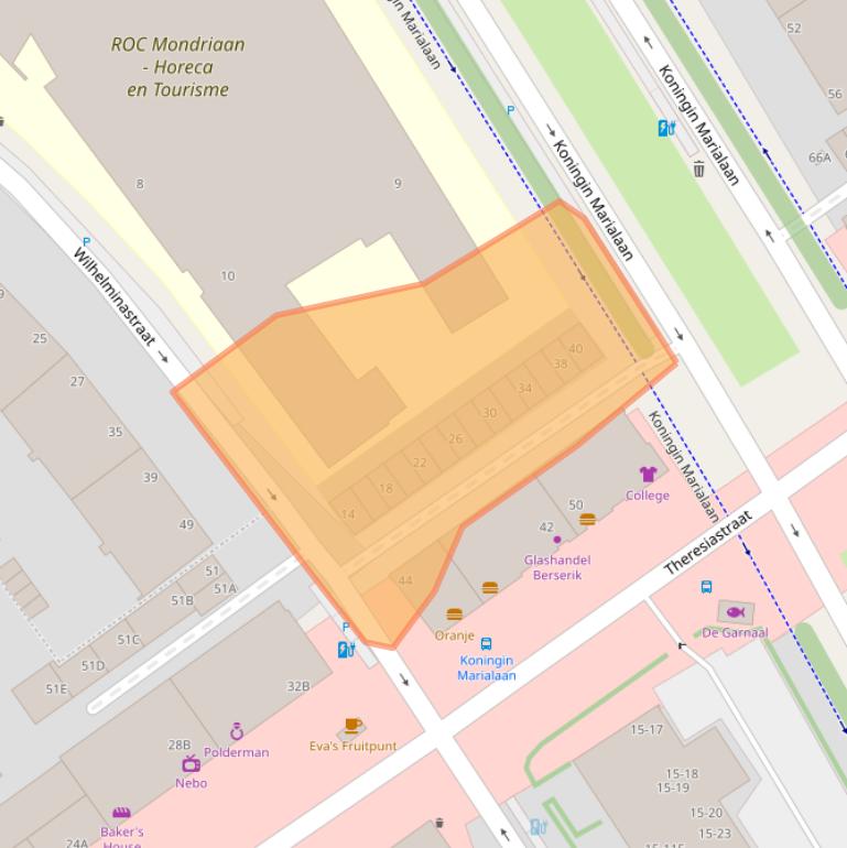 Kaart van postcodegebied 2595ER.