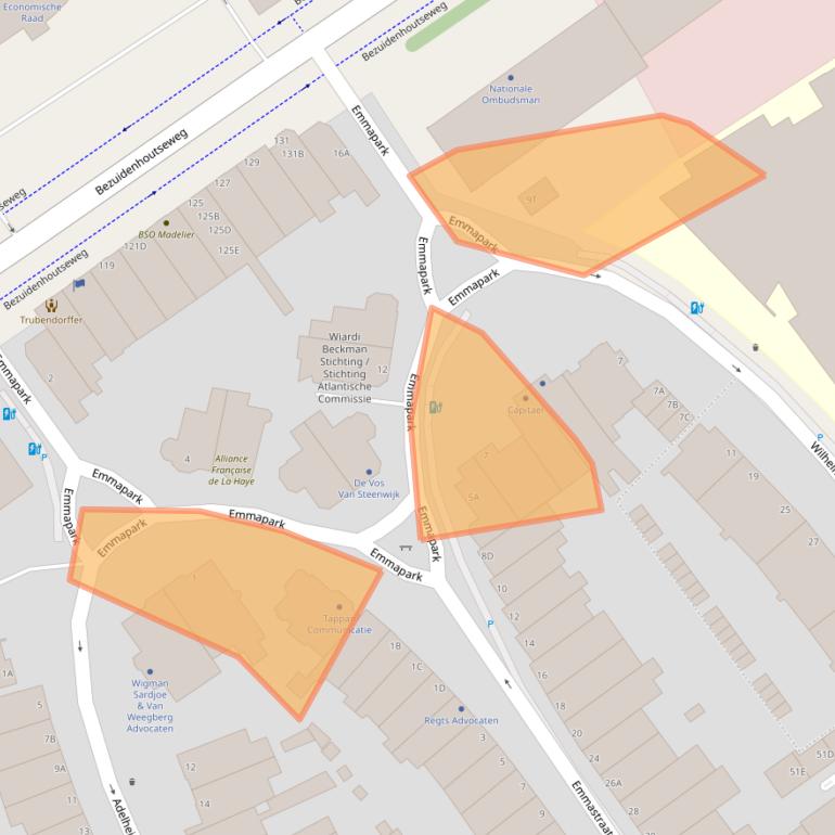 Kaart van postcodegebied 2595ES.