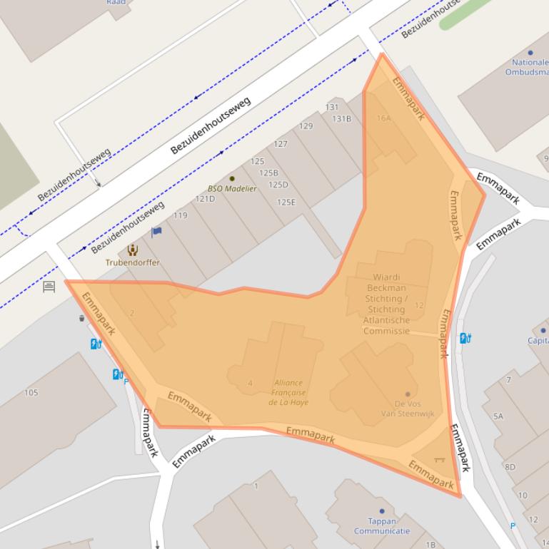 Kaart van postcodegebied 2595ET.