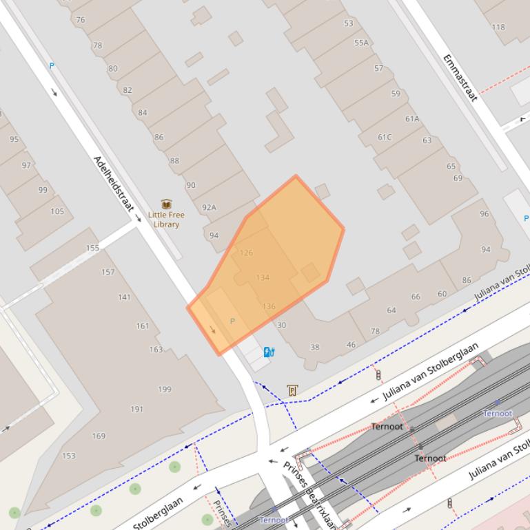 Kaart van postcodegebied 2595EZ.