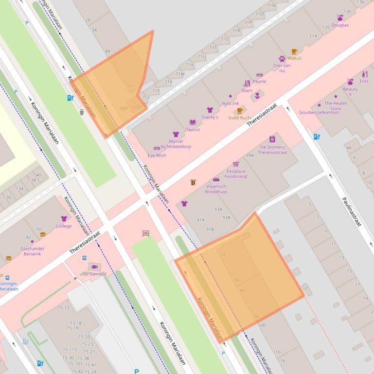 Kaart van postcodegebied 2595GC.