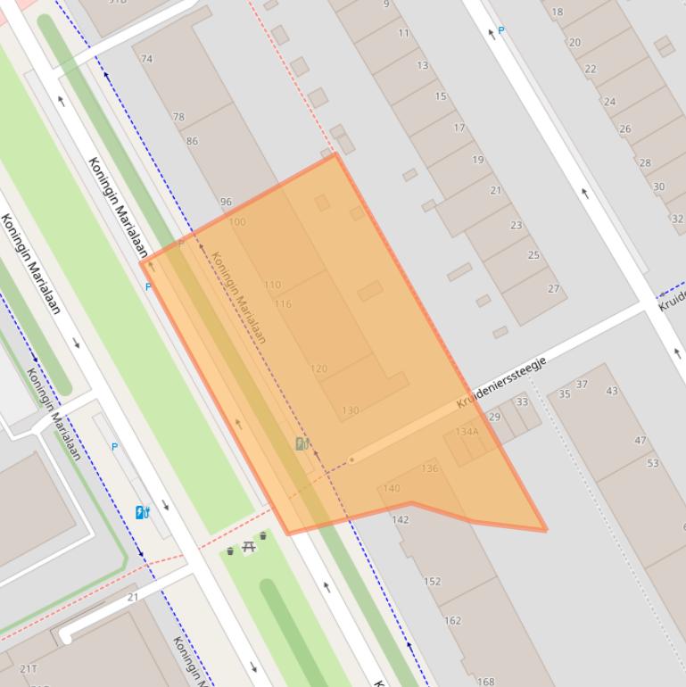 Kaart van postcodegebied 2595GD.