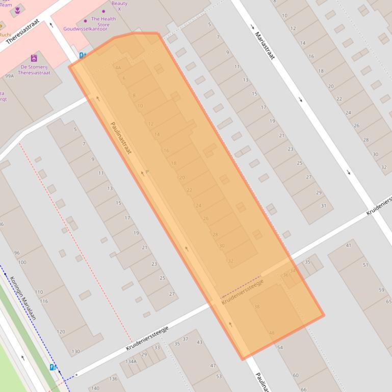 Kaart van postcodegebied 2595GJ.