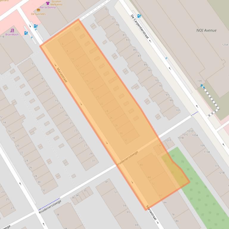 Kaart van postcodegebied 2595GN.