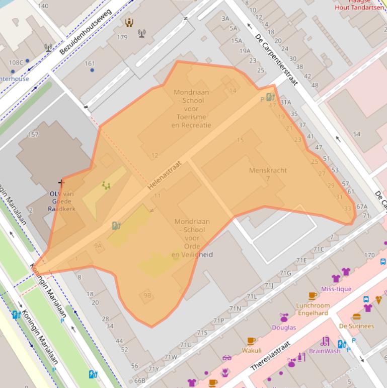 Kaart van postcodegebied 2595HA.