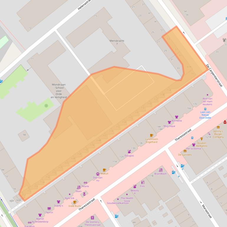 Kaart van postcodegebied 2595HD.