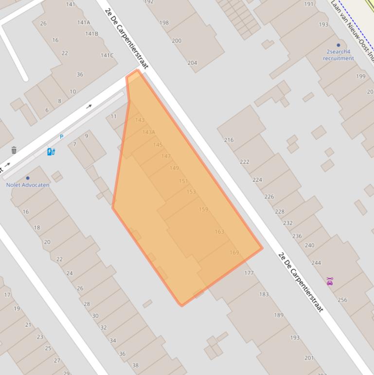 Kaart van postcodegebied 2595HJ.