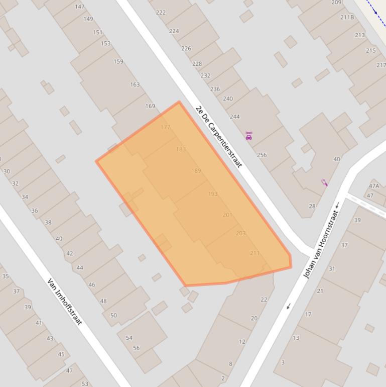 Kaart van postcodegebied 2595HK.