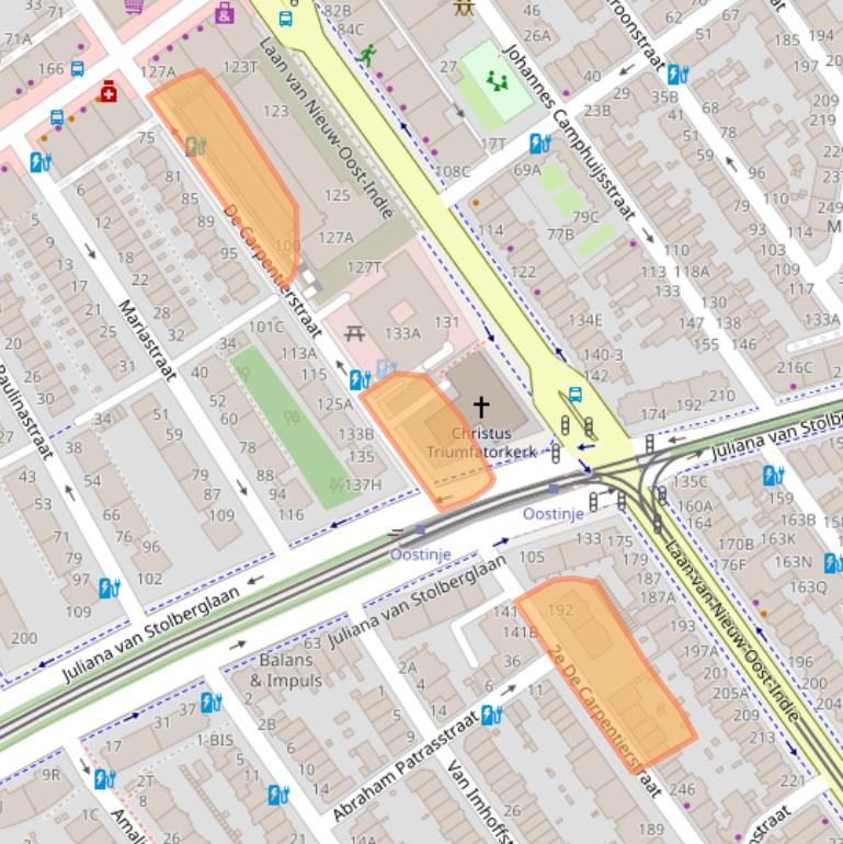 Kaart van postcodegebied 2595HM.