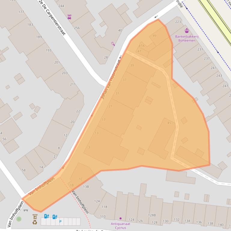 Kaart van postcodegebied 2595HP.