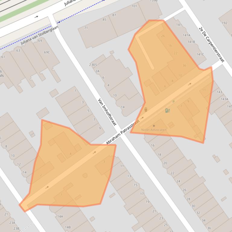 Kaart van postcodegebied 2595RC.