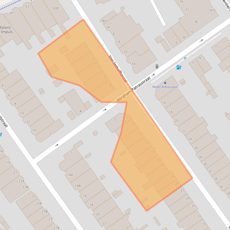 Kaart van postcodegebied 2595SB.