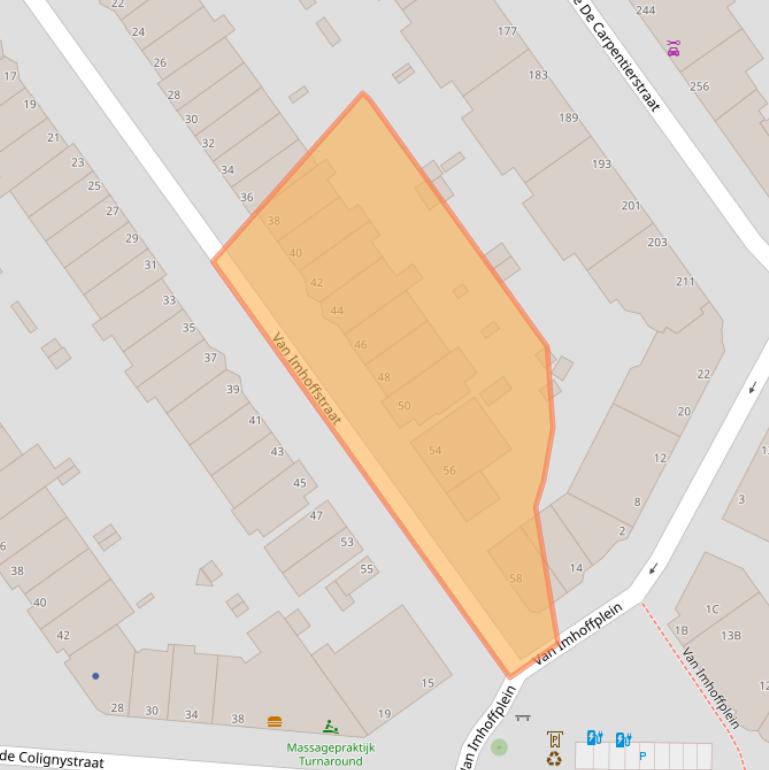 Kaart van postcodegebied 2595SG.