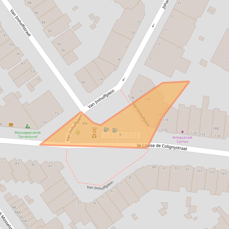 Kaart van postcodegebied 2595SJ.