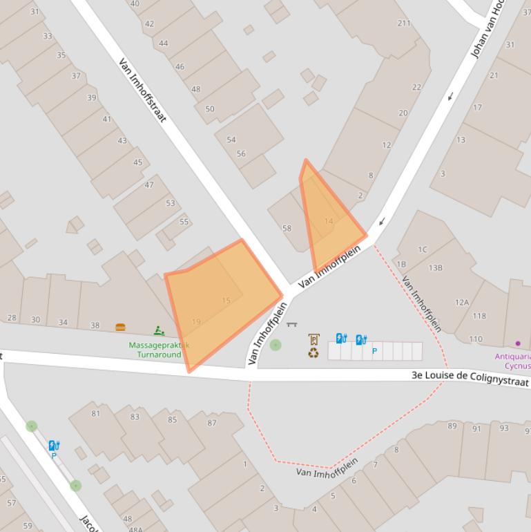 Kaart van postcodegebied 2595SK.