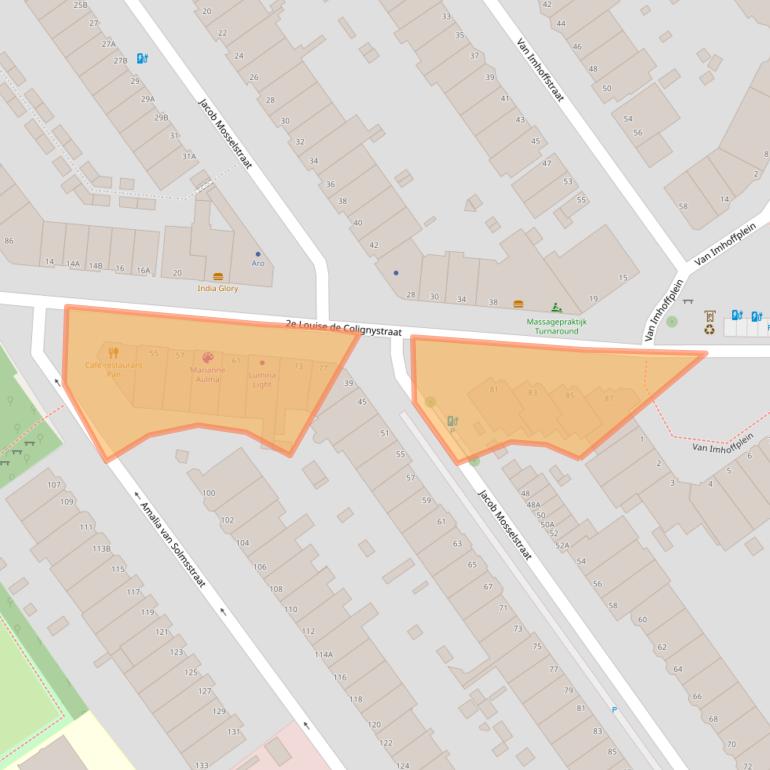 Kaart van postcodegebied 2595SM.