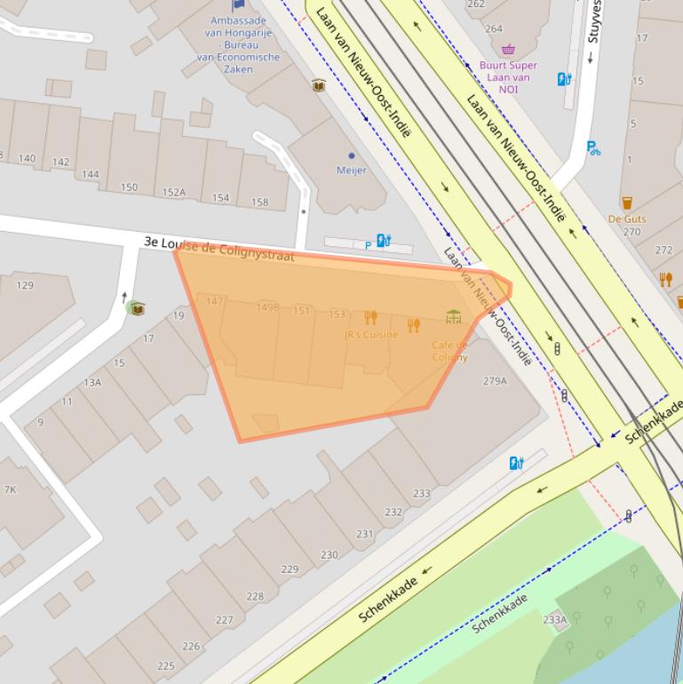 Kaart van postcodegebied 2595SP.