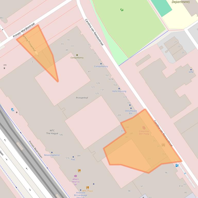 Kaart van postcodegebied 2595SV.