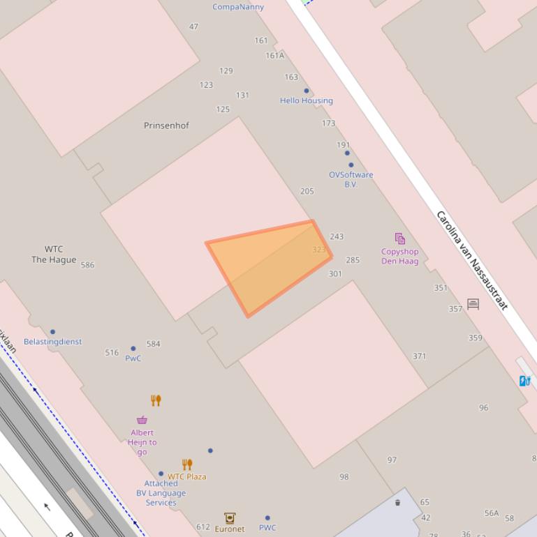 Kaart van postcodegebied 2595SW.