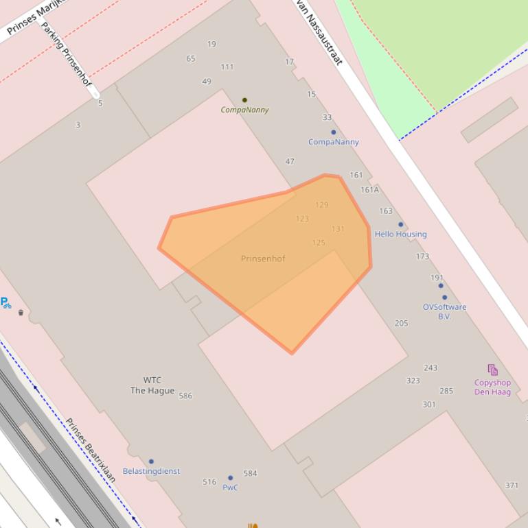 Kaart van postcodegebied 2595SZ.