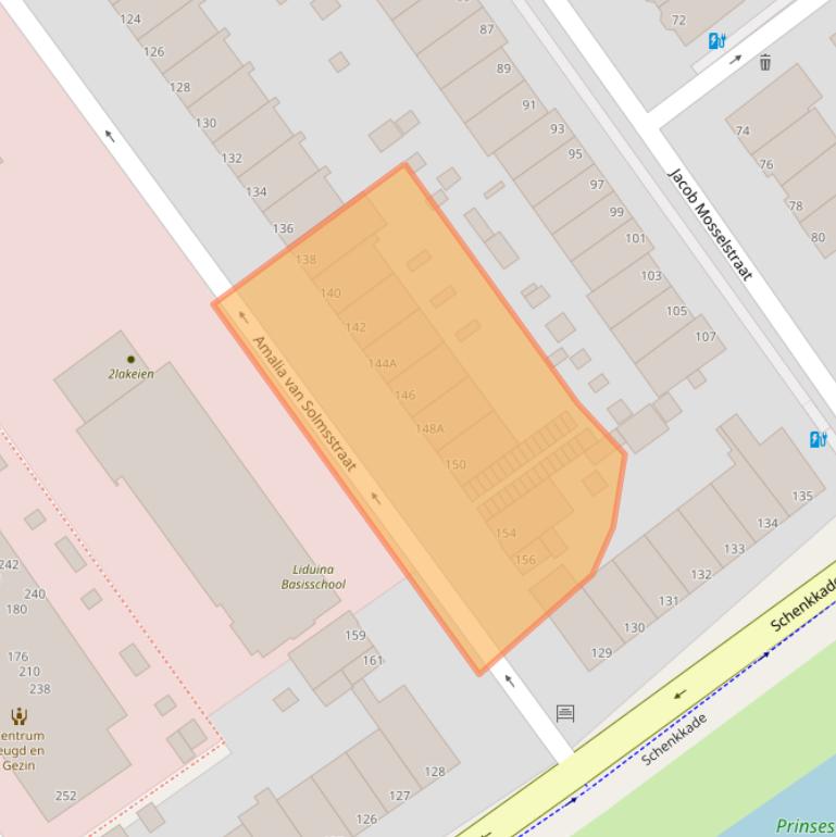 Kaart van postcodegebied 2595TE.