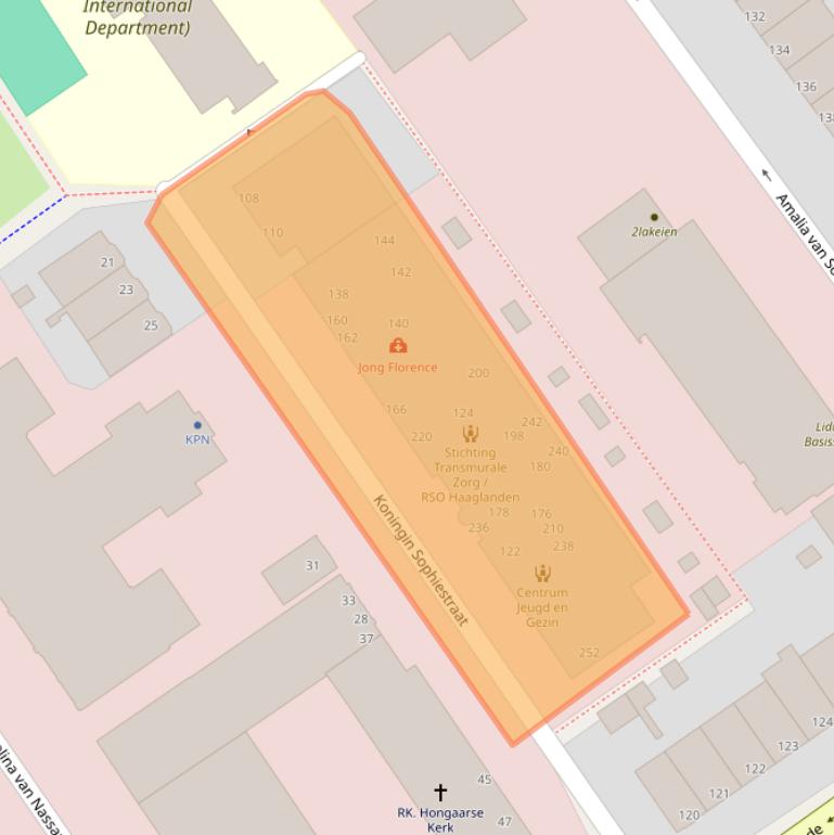 Kaart van postcodegebied 2595TM.