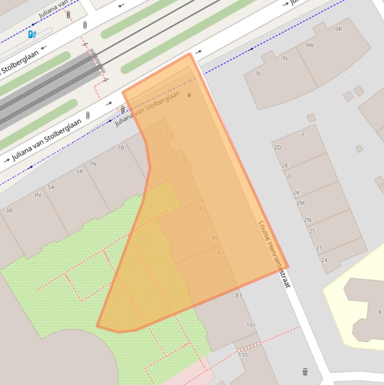 Kaart van postcodegebied 2595TN.