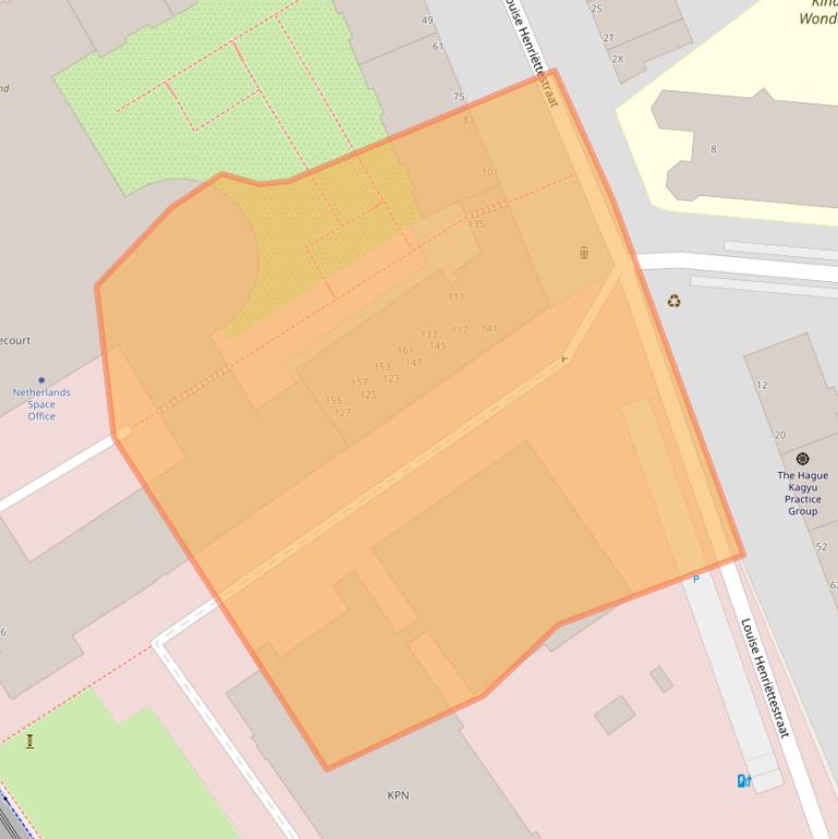 Kaart van postcodegebied 2595TP.