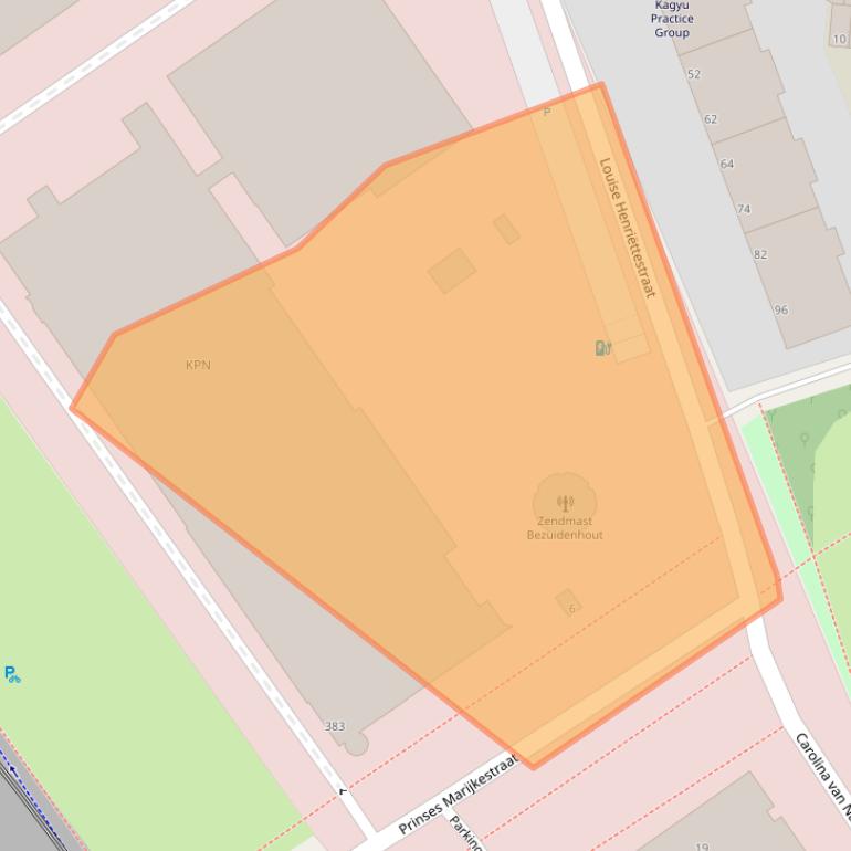 Kaart van postcodegebied 2595TS.