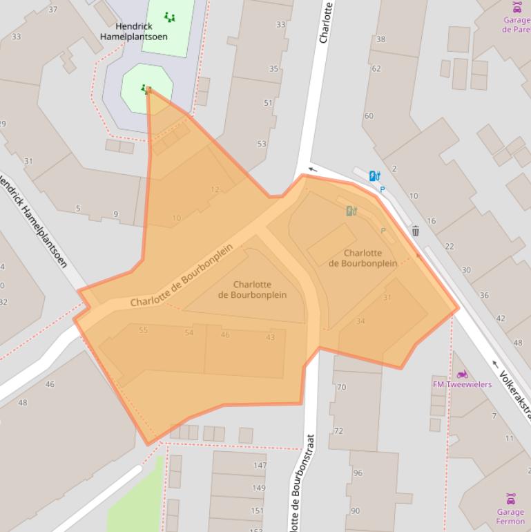 Kaart van postcodegebied 2595VC.