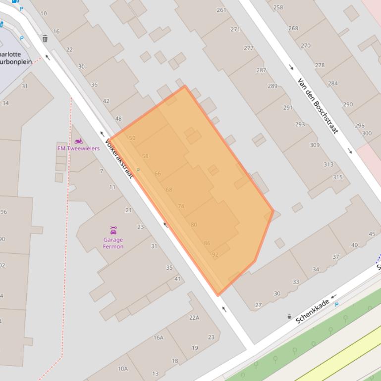 Kaart van postcodegebied 2595VG.