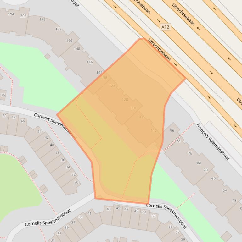 Kaart van postcodegebied 2595WD.