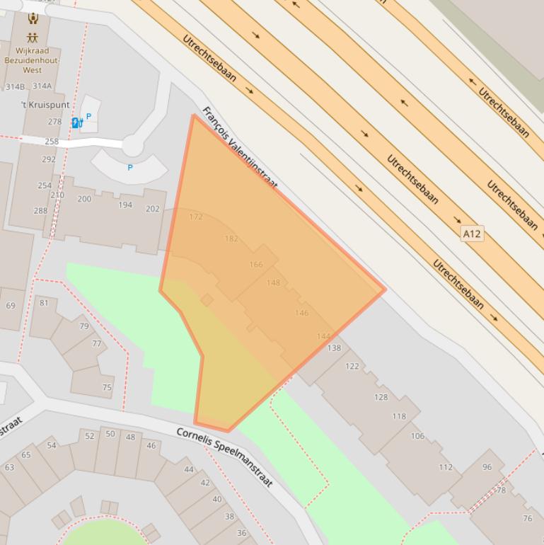 Kaart van postcodegebied 2595WE.