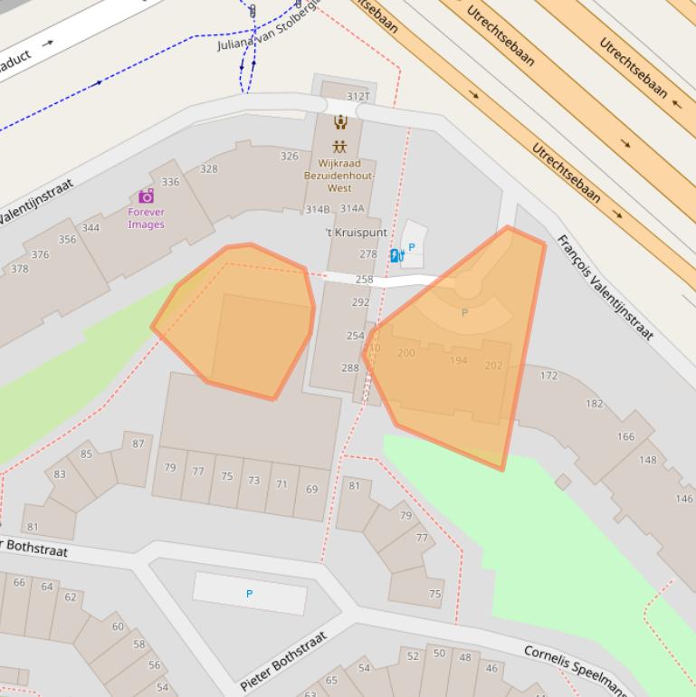 Kaart van postcodegebied 2595WG.