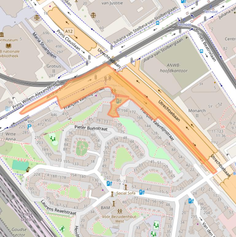 Kaart van postcodegebied 2595WH.