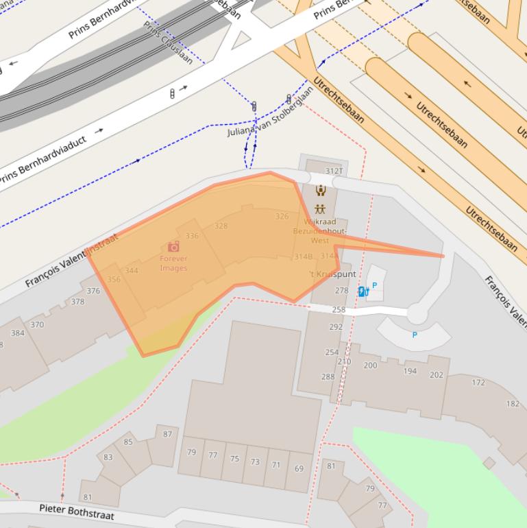 Kaart van postcodegebied 2595WJ.