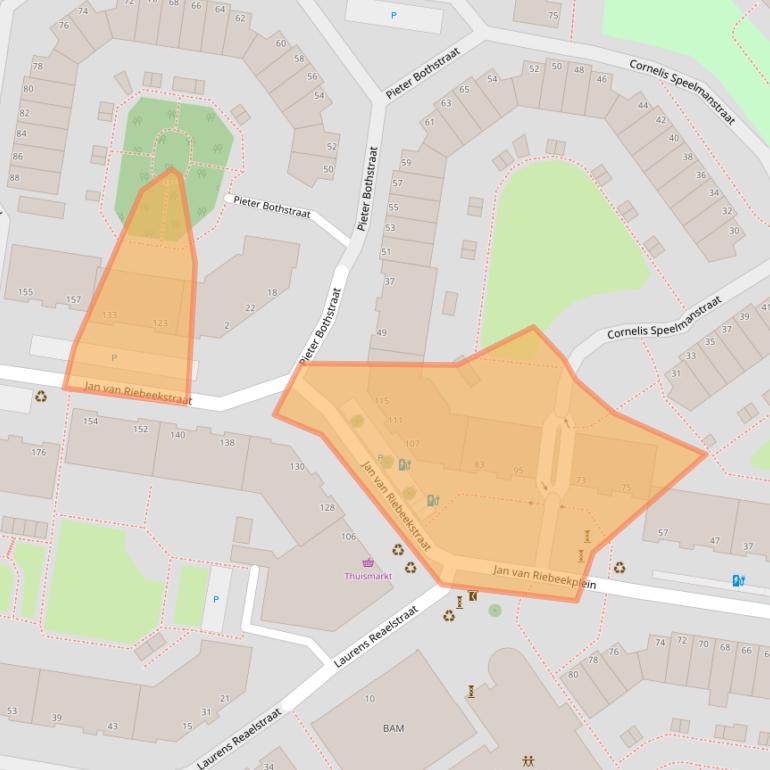 Kaart van postcodegebied 2595WR.