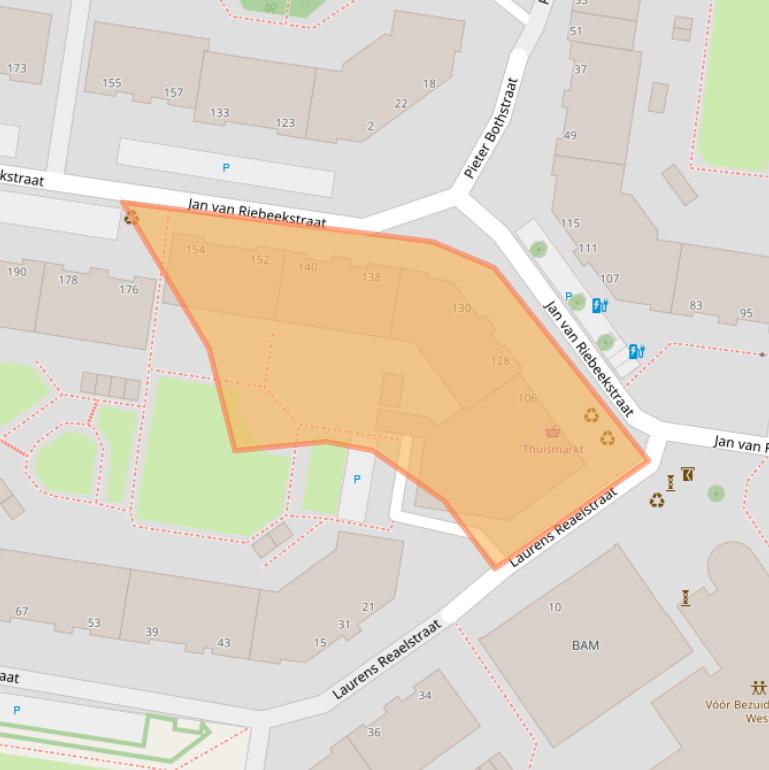 Kaart van postcodegebied 2595WX.