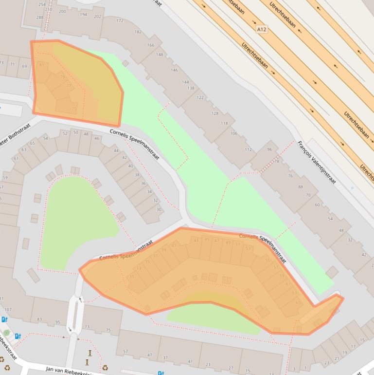 Kaart van postcodegebied 2595XJ.