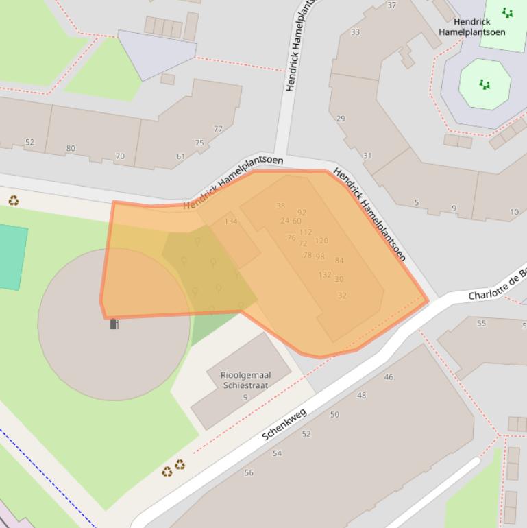 Kaart van postcodegebied 2595XS.