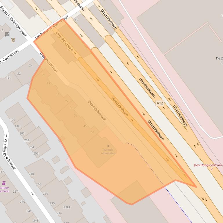 Kaart van postcodegebied 2595XT.