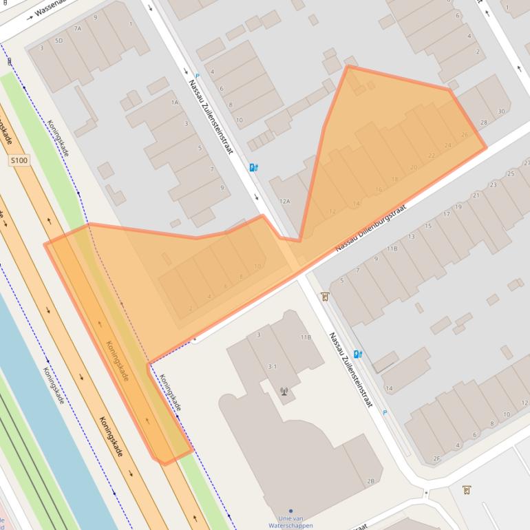 Kaart van postcodegebied 2596AD.