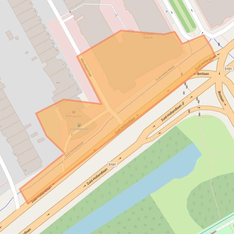 Kaart van postcodegebied 2596AL.