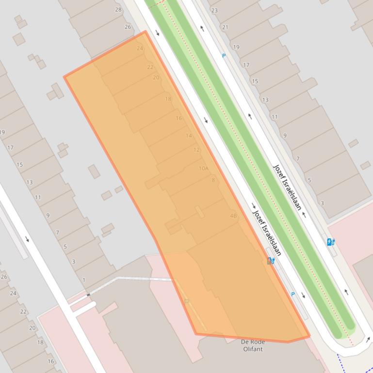 Kaart van postcodegebied 2596AP.