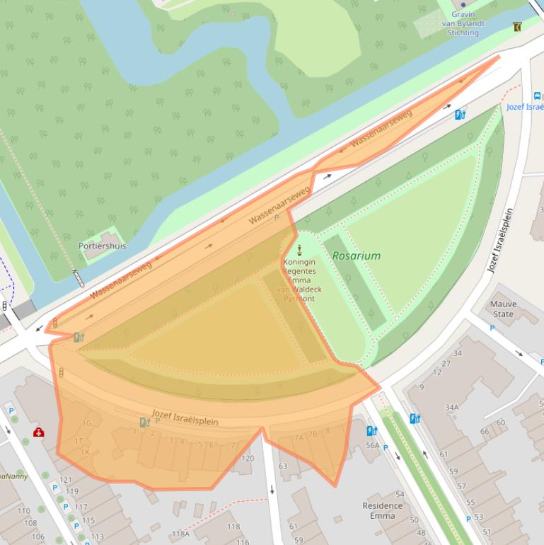 Kaart van postcodegebied 2596AS.