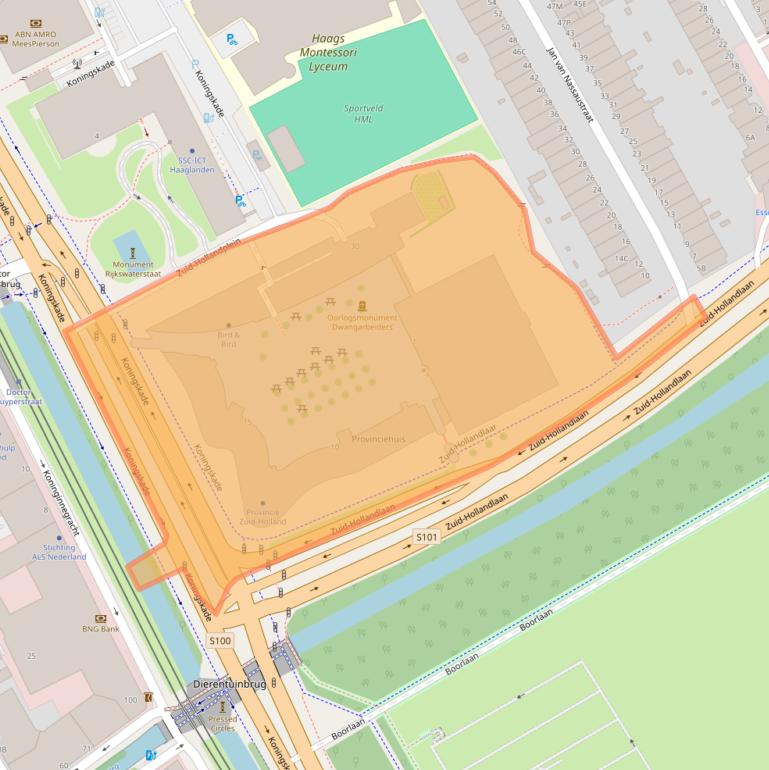 Kaart van postcodegebied 2596AW.